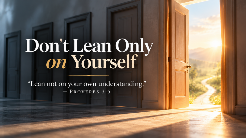 Don’t Lean Only on Yourself
